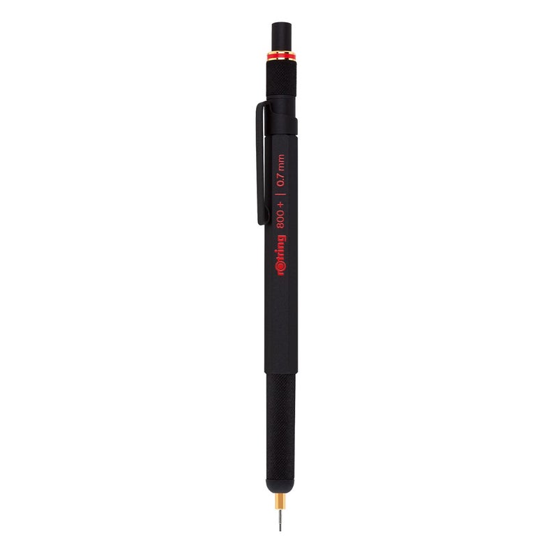 Rotring 800+ Premium Hybrid Mechanical Pencil & Touchscreen Stylus, 0.7mm, Black Barrel - Image 1