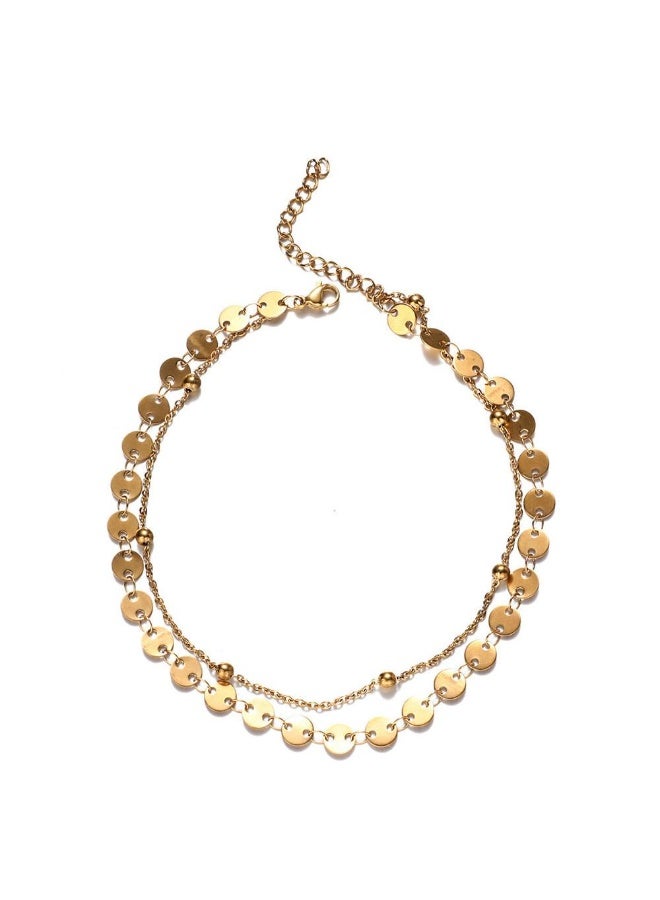 خلخال مزدوج الطبقات مزين بالترتر المعدني - Image 3