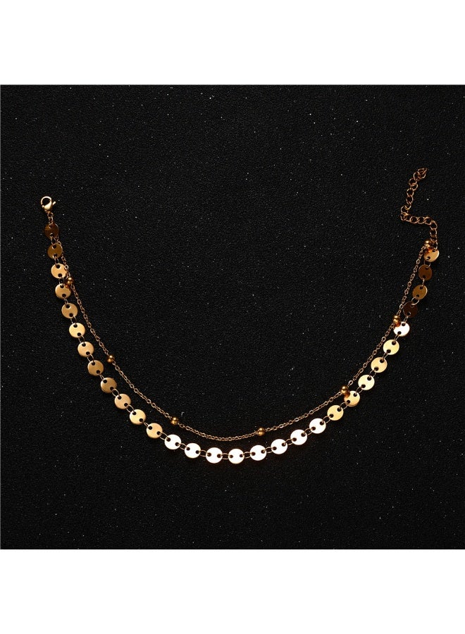 خلخال مزدوج الطبقات مزين بالترتر المعدني - Image 2