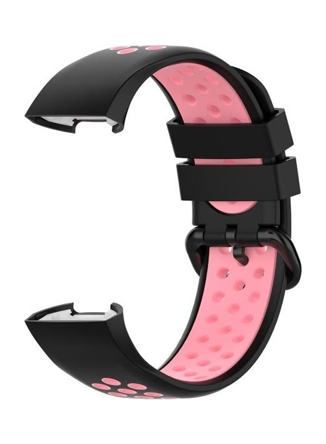 BGM Watch on Two Colours Silicone Replacement Strap Watchband For Fitbit Charge 4 / Charge 3 / Charge 3 SE Black - Image 3