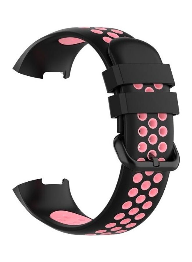 BGM Watch on Two Colours Silicone Replacement Strap Watchband For Fitbit Charge 4 / Charge 3 / Charge 3 SE Black - Image 2