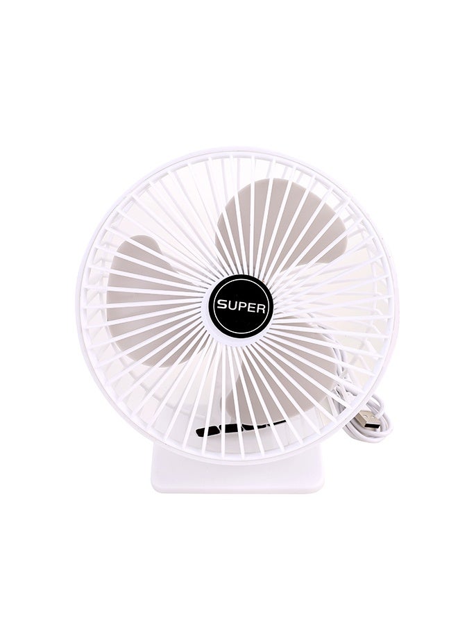 LAWAZIM Desktop USB Electric Fan - White Color - USB Personal Desk Fan with Quiet Operation, Powerful Airflow, and Compact Design - Ideal for Cooling in Home, Office, Kitchen, Travel, and Small Spaces - Image 1