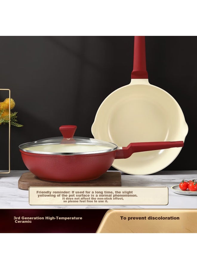 Ssn Ceramic Wok, Cooking Pan For Home Use, Induction Cooker Compatible, Low Frying Pan, Gas Stove-specific Cookware - Image 4