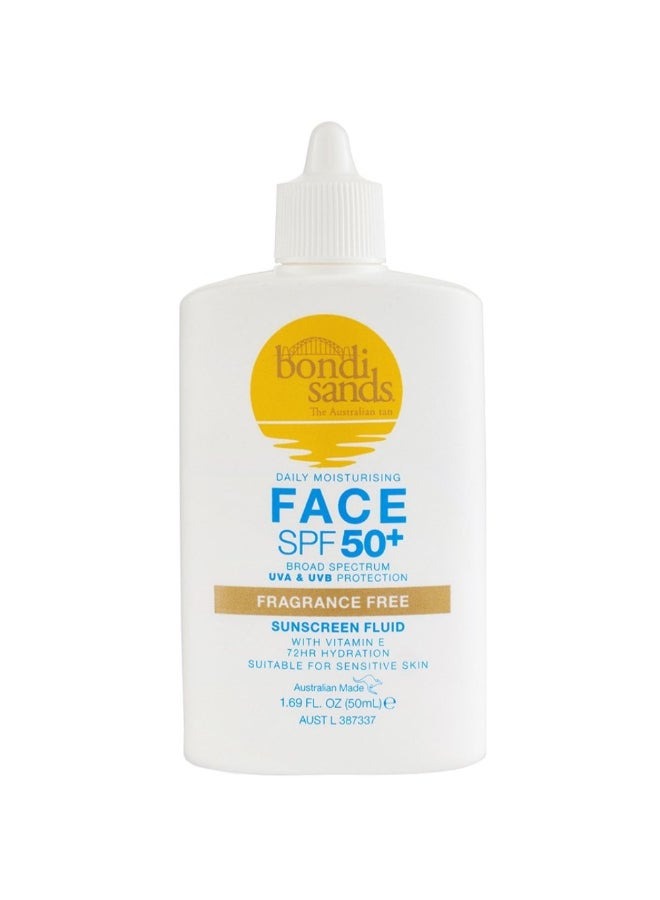 BONDI SANDS Lightweight SPF 50+ Face Fluid - Non-Comedogenic & Fragrance-Free for Everyday Sun Protection, Leaves a Matte Finish (50 ml) - Image 1