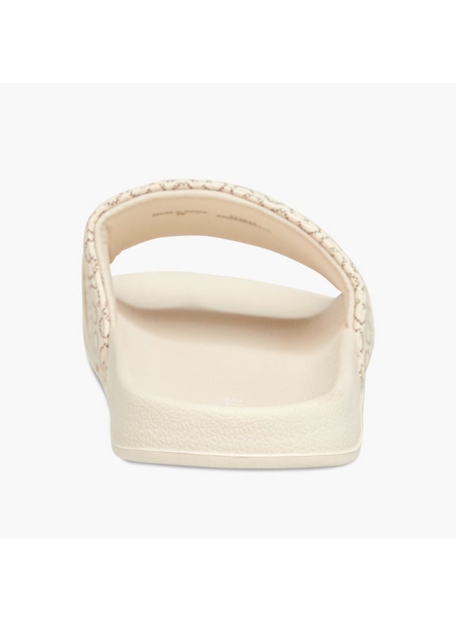 Celeste Women's Monogram Print Slip-On Slides - Image 4