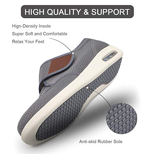 MEJORMEN Men's Edema Diabetic Shoes Adjustable Wide Width Outdoor Walking Sneakers Orthopedic Lightweight Comfy Casual Slippers for Elderly Swollen Feet Arthritis Recovery - Image 5