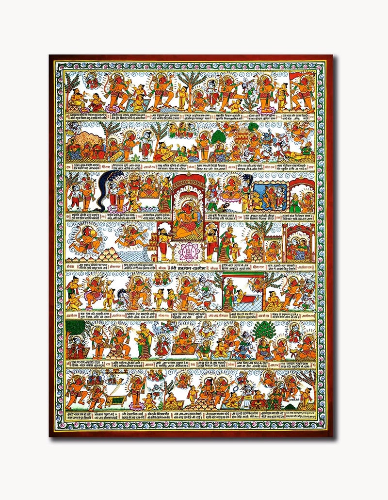 Sikhash Paper Hanuman Chalisa Hanging Poster (Multicolour,18x12 Inches,a13) Religious Wall Decor for Pooja Ghar/Home/Office/Living Room/Temple/God Idol|Journey of Hanuman|Vastu Dosh Rectification - Image 5