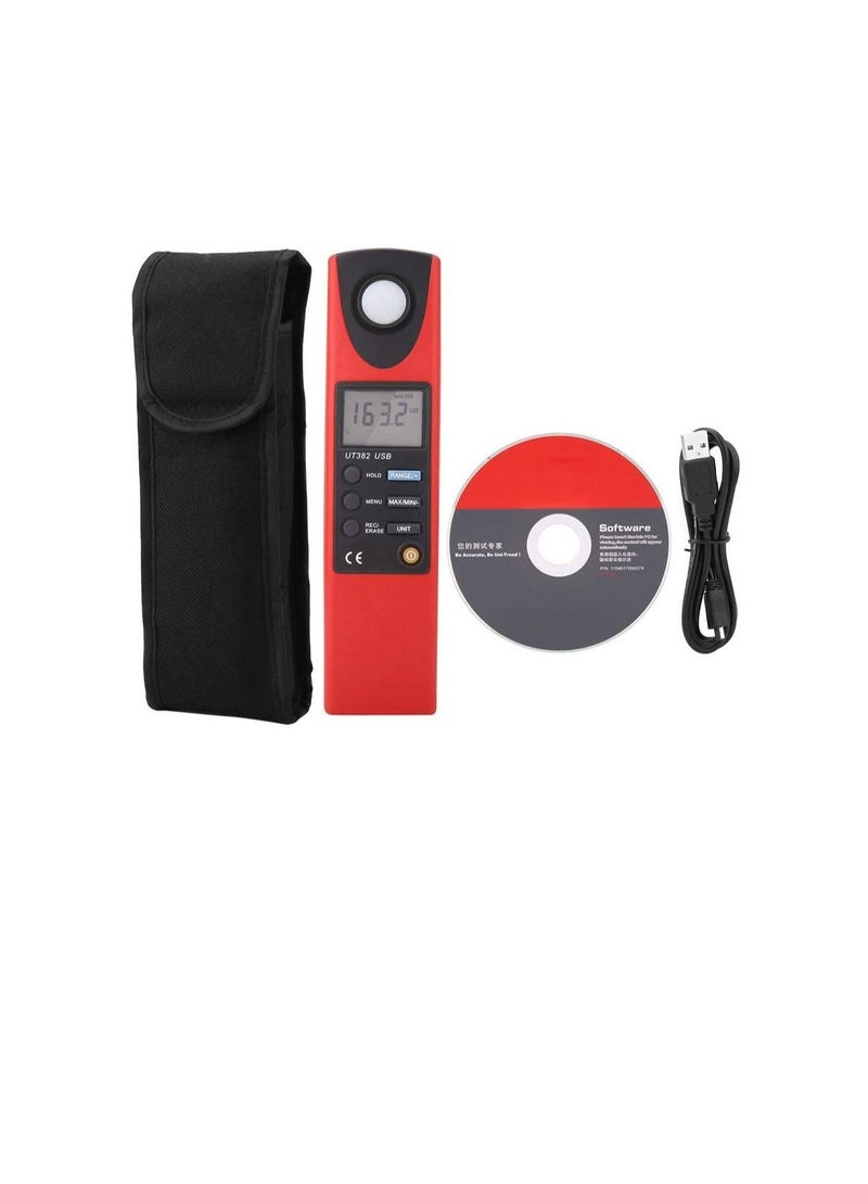 UNI-T UT382 Luxmeter Digital Light Meter 20-20000 Lux Lumen Digital Illuminometer USB Data Transfer  - Image 1