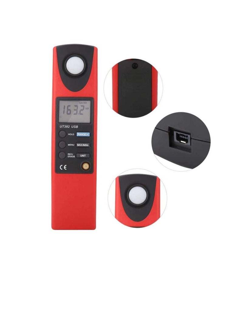 UNI-T UT382 Luxmeter Digital Light Meter 20-20000 Lux Lumen Digital Illuminometer USB Data Transfer  - Image 2