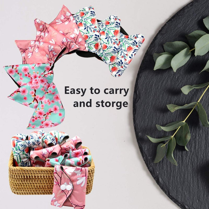 Asenappy Soft Adjustable Snaps Reusable Menstrual Pads - Reusable Sanitary Pads | Reusable Panty Liners | Soft Cloth Menstrual Pads -9 pcs Pad with 1 Bag(Multicolor a) - Image 2