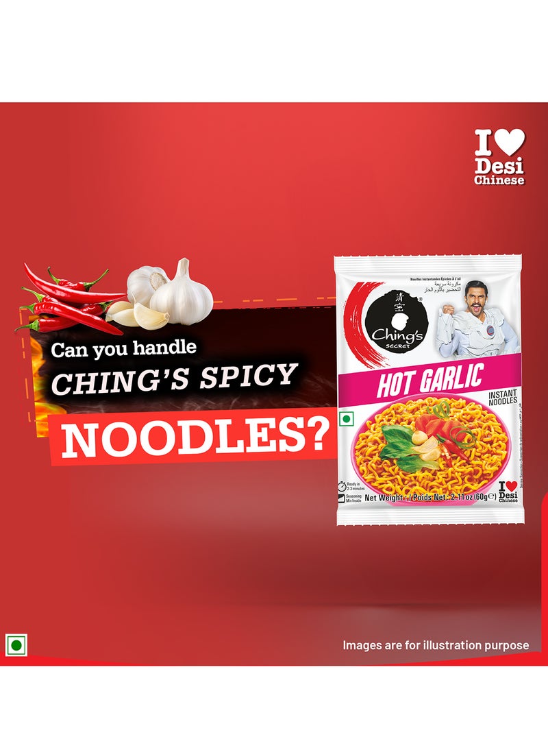Ching's Secret Chings Noodles Hot Garlic Instant Noodles, Seasoning Inside, 60g - Image 5