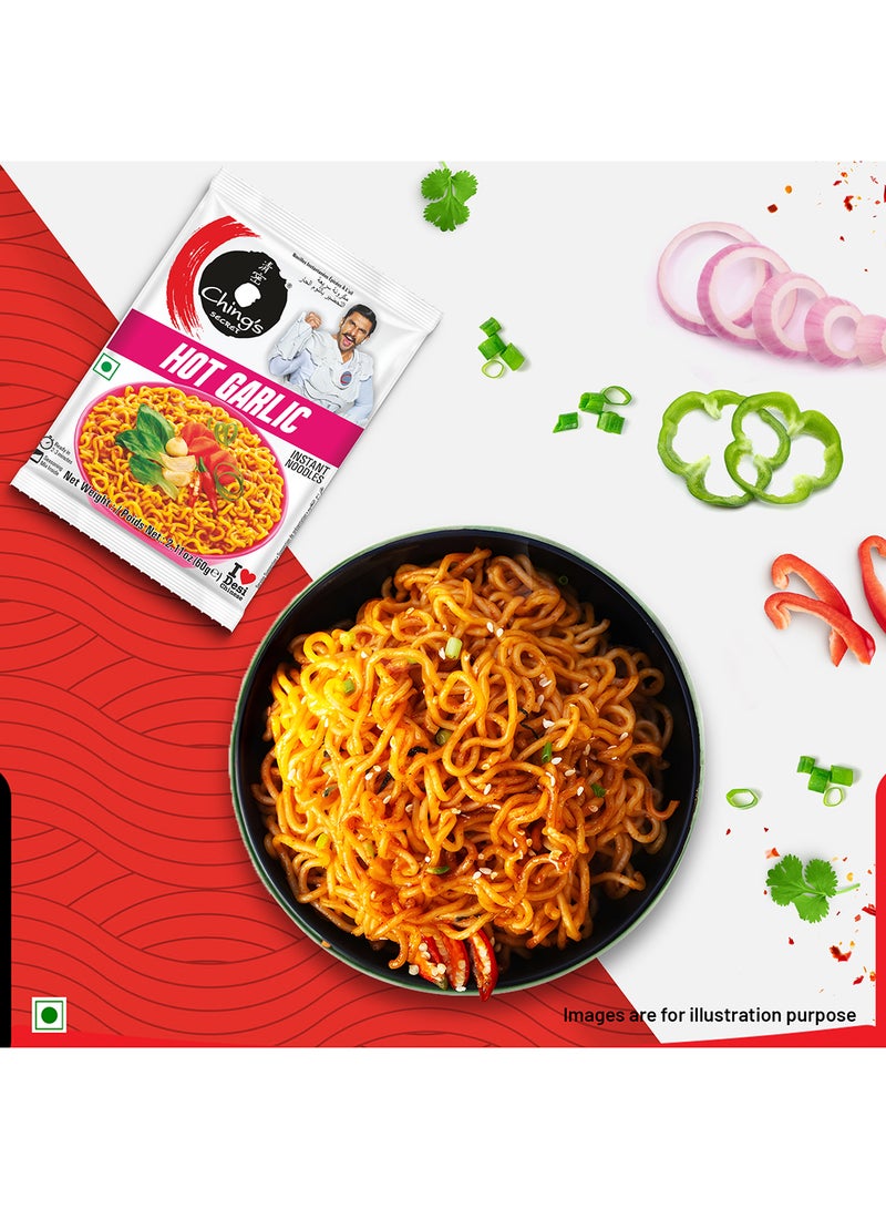 Ching's Secret Chings Noodles Hot Garlic Instant Noodles, Seasoning Inside, 60g - Image 3