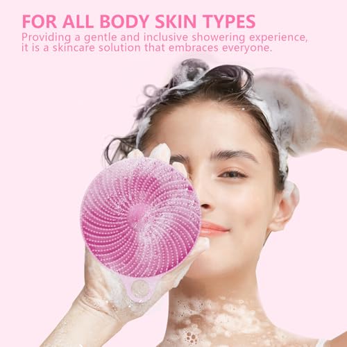 BEAUTAIL 2 in 1 Silicone Brush, BEAUTAIL Body Shower Scrubber and Scalp Hair Massager Shampoo Brush, Deeply Cleanse Skin, Dandruff Removal and Hair Growth, Gentle for Women Men Sensitive Skin, 1 Pack (Lilac) - Image 3