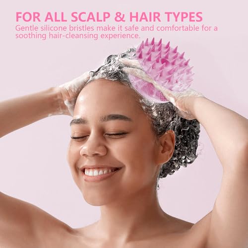 BEAUTAIL 2 in 1 Silicone Brush, BEAUTAIL Body Shower Scrubber and Scalp Hair Massager Shampoo Brush, Deeply Cleanse Skin, Dandruff Removal and Hair Growth, Gentle for Women Men Sensitive Skin, 1 Pack (Lilac) - Image 4