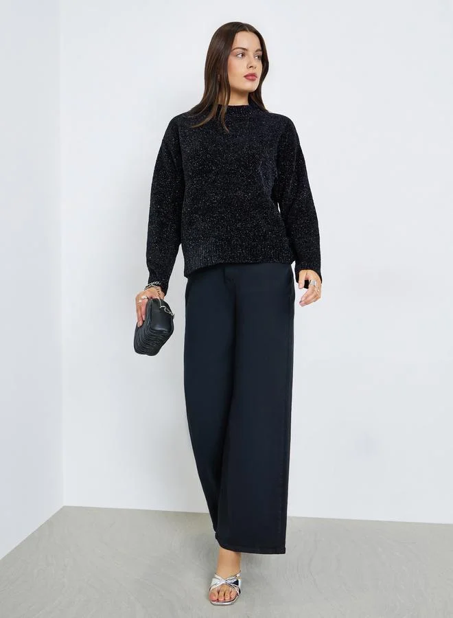 Styli Regular Fit Regular Length Lurex Yarn Sweater