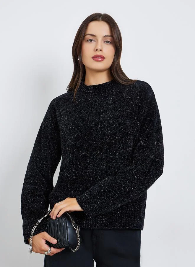 Styli Regular Fit Regular Length Lurex Yarn Sweater