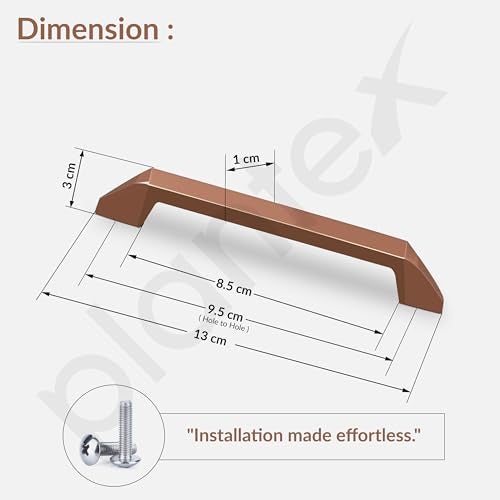 Plantex Cabinet Handle/Kitchen Cabinet Door Handle/Wardrobe/96 mm Cupboard Handle/Door Pull-Push Handle for Home/Office - Pack of 2 (Rose Gold) - Image 3