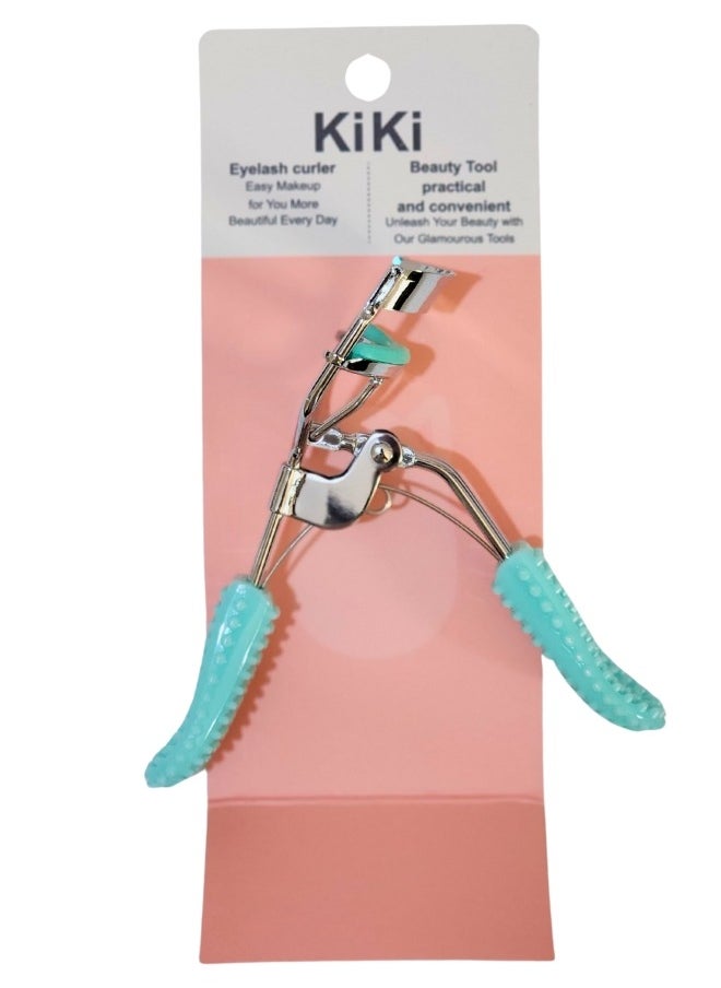 KIKI Eyelash Curler, No Squeezing or Pulling, Long Lasting Eyelash Curler Fits All Eye Shapes, Professional Eyelash Makeup Tool with 1pc Silicone Refill Pads (Blue)  - Image 1