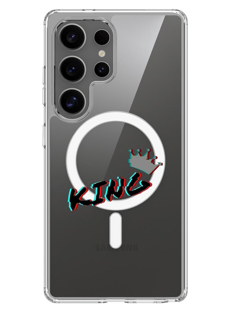 Theodor Magnetic Case for Samsung Galaxy S25 Ultra 6.9-inch Compatible with MagSafe Wireless Charging, Shockproof Phone Bumper Cover King - Black - Image 1