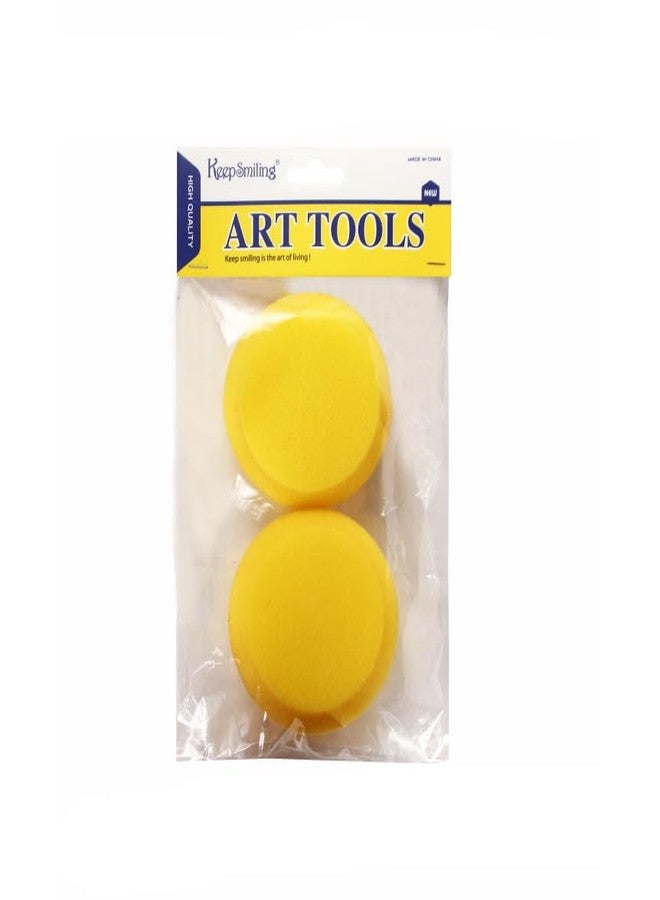 HS Round Sponges 2pcs 3inch Yellow