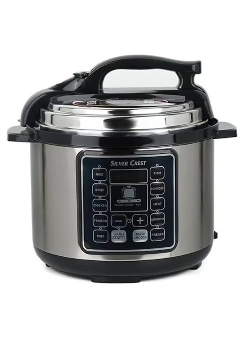 SILVER CREST SILVER CREST 10 In 1 Electric Pressure Cooker Instant Programmable Smart Pot 1050 Watts Rice Cooker, 6 Liters, 10 Smart Programs Black MES6817  - Image 1
