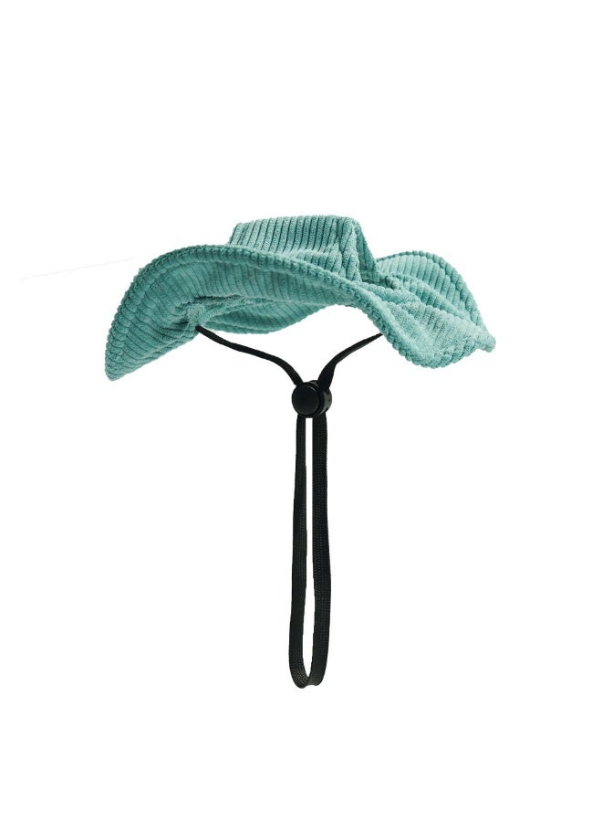Pet Sun Hat with Adjustable Chin Strap, Soft Outdoor Cap for Dogs and Cats, Lightweight Pet Visor Hat, Green(Size: L) - Image 1