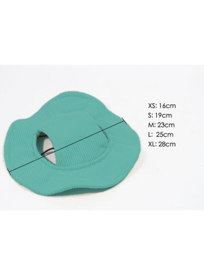 Pet Sun Hat with Adjustable Chin Strap, Soft Outdoor Cap for Dogs and Cats, Lightweight Pet Visor Hat, Green(Size: L) - Image 4