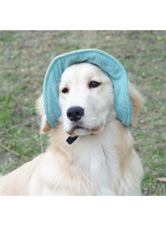 Pet Sun Hat with Adjustable Chin Strap, Soft Outdoor Cap for Dogs and Cats, Lightweight Pet Visor Hat, Green(Size: L) - Image 2