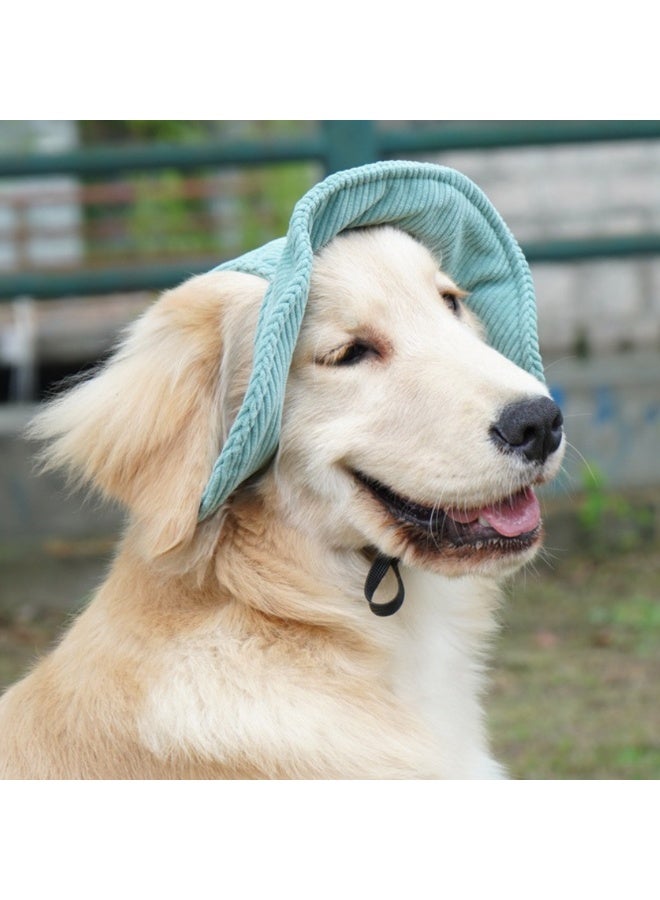 Pet Sun Hat with Adjustable Chin Strap, Soft Outdoor Cap for Dogs and Cats, Lightweight Pet Visor Hat, Green(Size: L) - Image 3