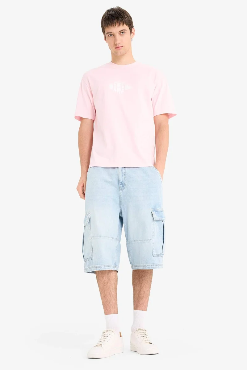 DeFacto Cargo Fit Cotton Denim Bermuda Jorts