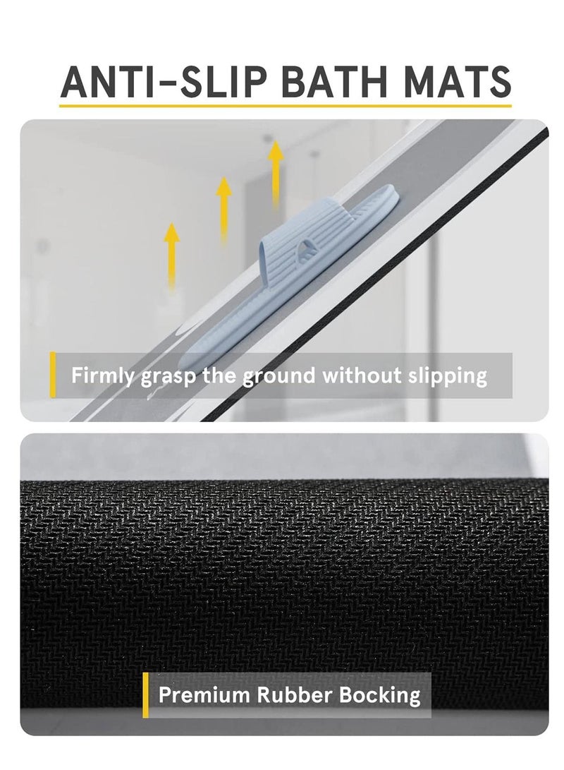 Arabest Quick Dry Diatomaceous Earth Bath Mats, Super Absorbent Floor Mat for Bathroom, Non Slip Bathroom Mat Rug, Diatomite Mud Bathroom Rugs for Bathtub, Shower Sink, Door，8cm*50cm - Image 2