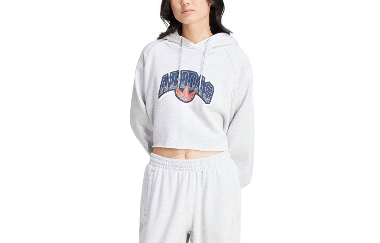 Adidas (WMNS) adidas Originals Cropped Hoodie Asia Sizing 'White' - Image 1