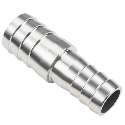 Yoebor Stainless Steel 304 Reducer Hose Barb Union Fitting, 1-1/4" Barbed x 3/4" Barbed Coupling W/4 Hose Clamps, Pack of 2 - Image 4