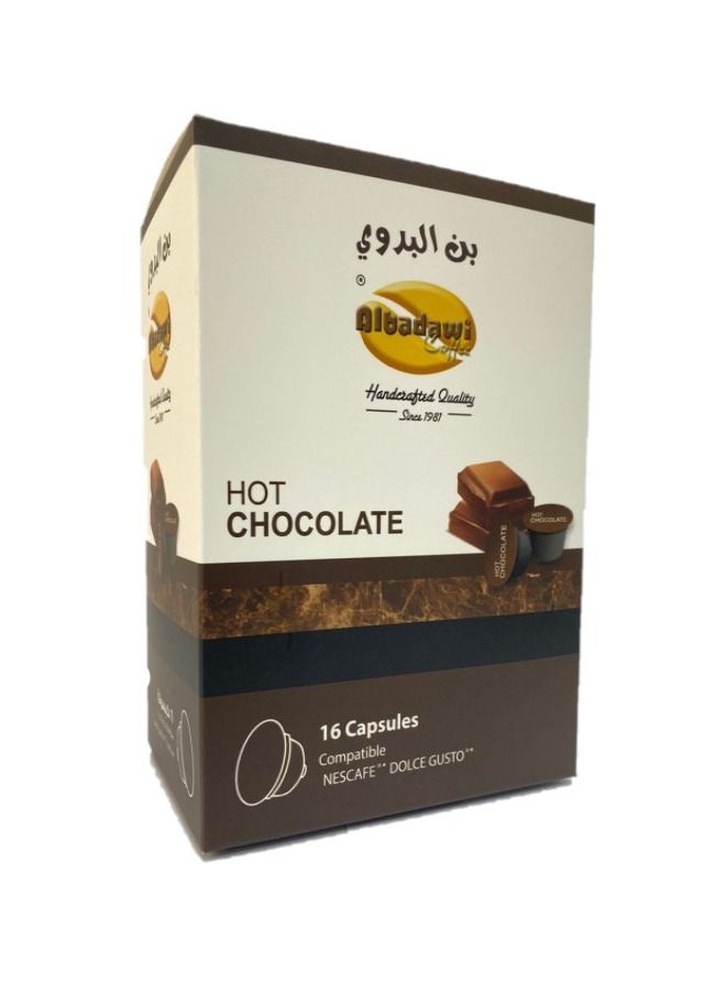 قهوة البدوي متوافق مع دولتشي غوستو بالشوكولاتة الساخنة، 16 كبسولة - Image 1