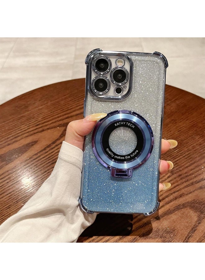 NIBEMINENT Creamy Streak Protective TPU Case Cover For iPhone 16 Plus, Blue - Image 1