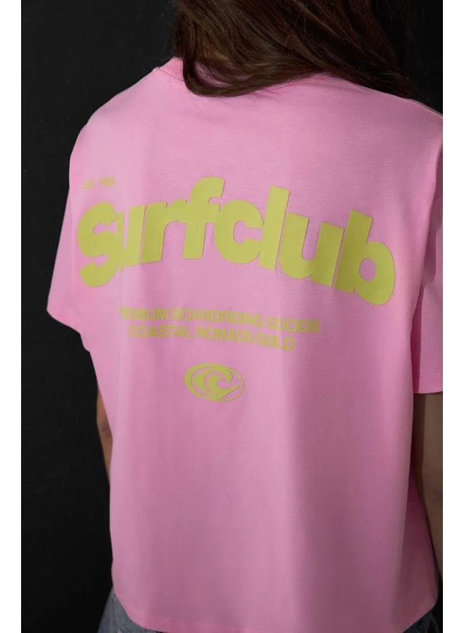 GRIMELANGE FINESTE Women's Soft Fabric %100 Organic Cotton Printed Detailed Pink T-Shirt.