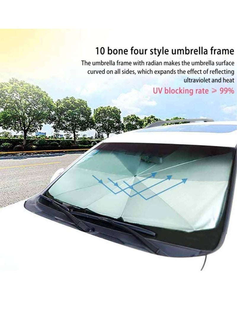 ELTRAZONE Car Windshield Sun Shade Umbrella,Foldable Car Sun Umbrella for Windshield Sun Protection Umbrella Front Sunscreen Visor Block UV Fits Most Vehicle Models - Image 5