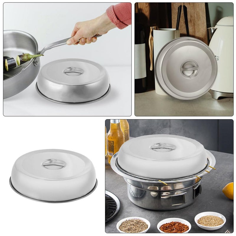 Stainless Steel 18Cm BBQ Dome Cover Lid For Steak Grilling Kitchen Food Protector - Image 5