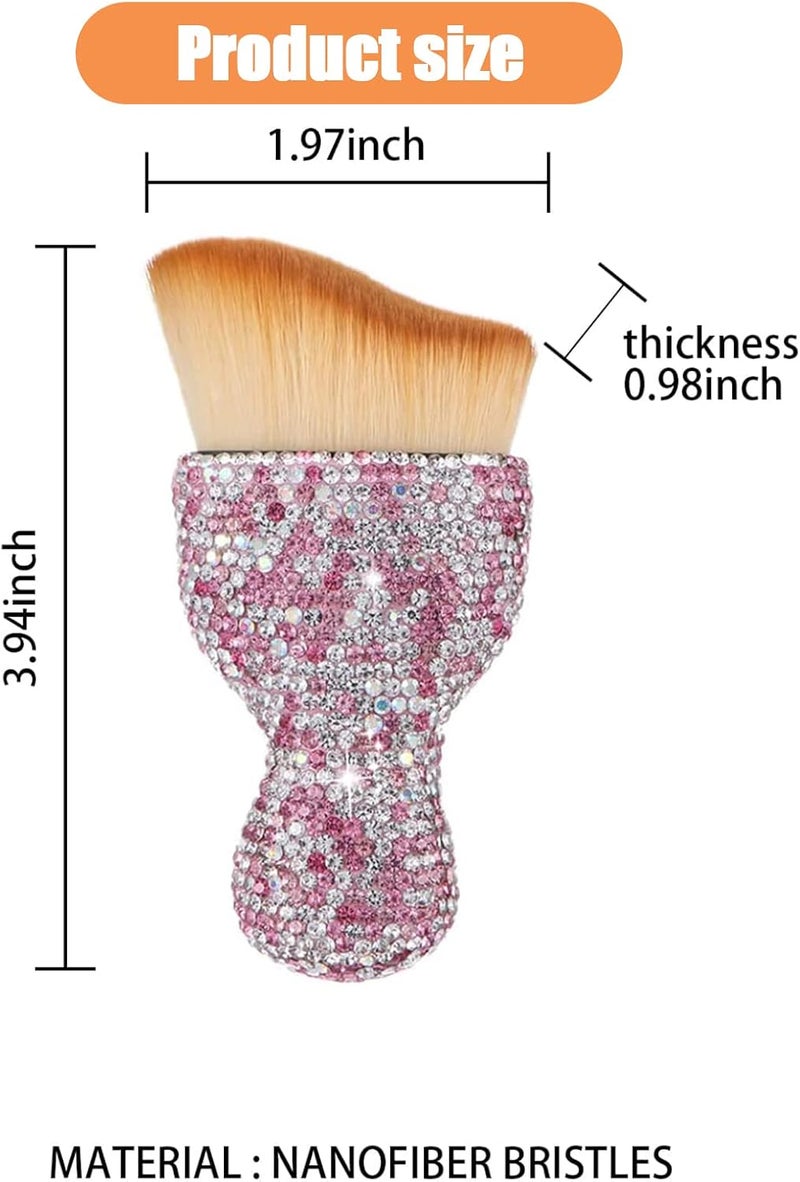 NGHEY 1 PC Bling Car Interior Dust Brush, Rhinestones Auto Scratch Free Detailing Brush, Soft Car Interior Cleaning Brush Accessories for Automotive Dashboard, Air Conditioner Vents, Computer (Pink) - Image 2