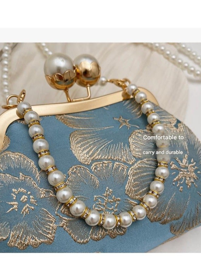 Chinese Style Embroidered Women's Bag Chinese Rretro Handbag Crossbody Bag Versatile Pearl Dinner Bag  - Image 5