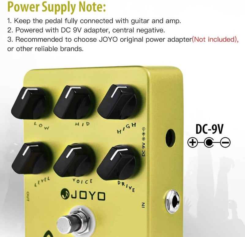 JOYO Distortion Vintage Tube AC30 Amp Simulator Pedal British Rock Sound for Electric Guitar Effect - Bypass (AC Tone JF-13) - Image 5