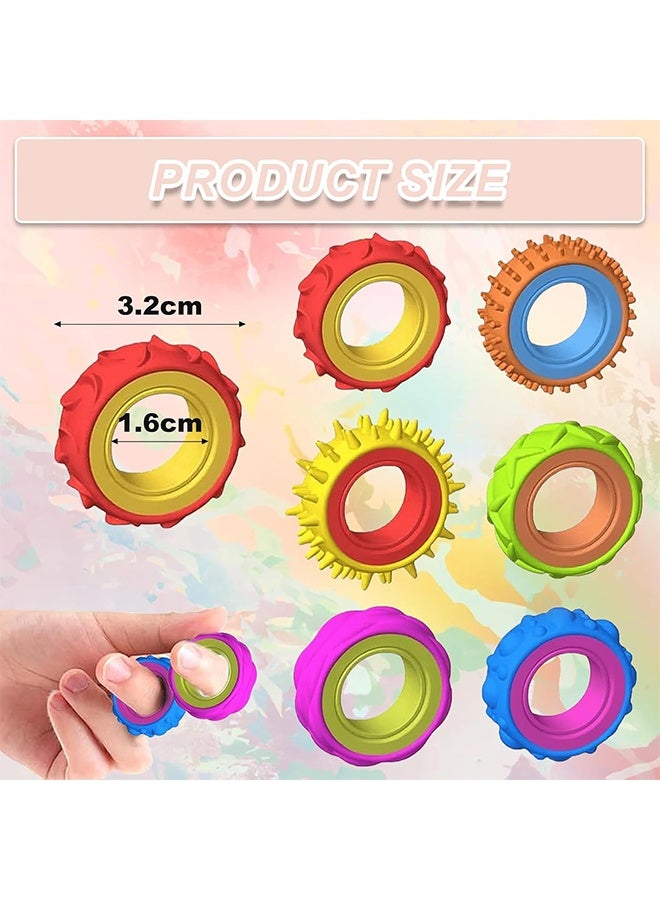 ألعاب فيدجيت، عبوة من 6 ألعاب فيدجيت للكبار والصغار، حلقات دوارة للأصابع بتصميم محكم، لتخفيف التوتر واضطراب فرط الحركة ونقص الانتباه، ألعاب هادئة للأطفال والبالغين في الفصول الدراسية والمكاتب. - Image 2