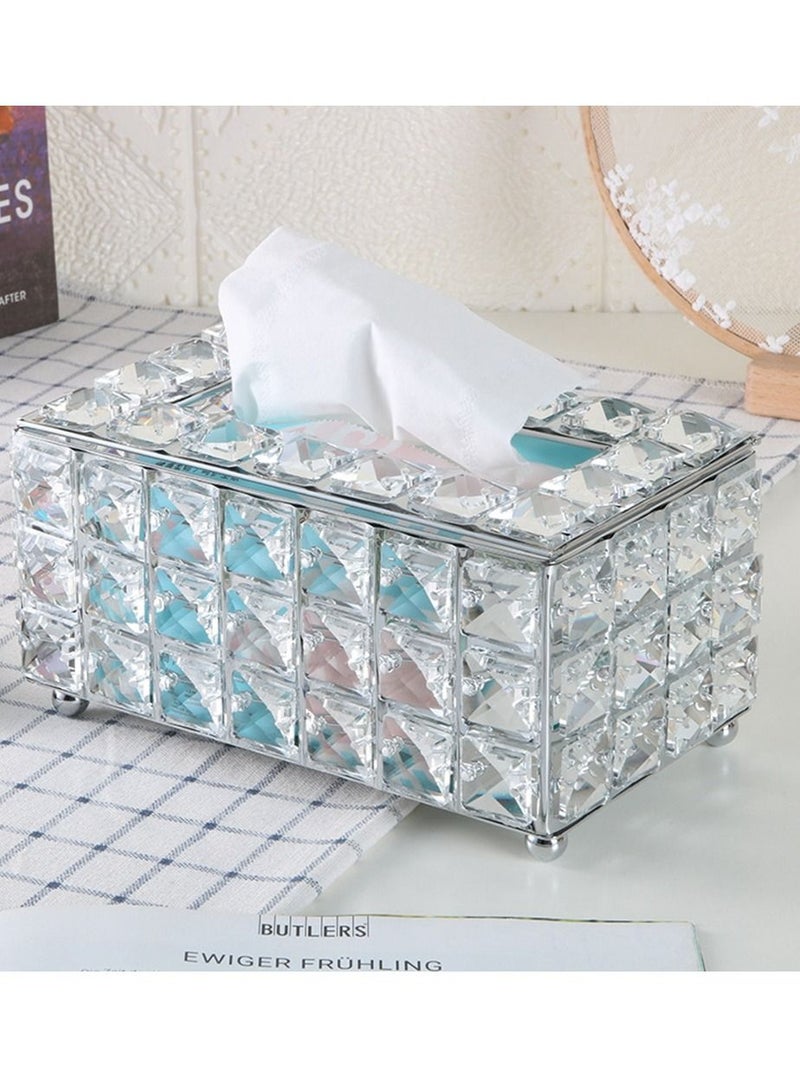 HomarKet European Style Crystal Tissue Box Cover Creative Tissue Holders Facial Tissue Dispenser for Bathroom Vanity Countertops and Bedroom  - Image 2