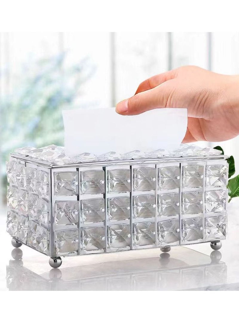 HomarKet European Style Crystal Tissue Box Cover Creative Tissue Holders Facial Tissue Dispenser for Bathroom Vanity Countertops and Bedroom  - Image 1