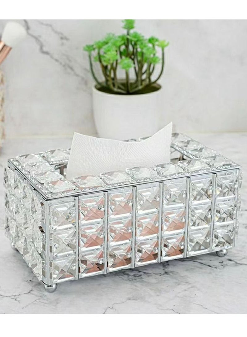 HomarKet European Style Crystal Tissue Box Cover Creative Tissue Holders Facial Tissue Dispenser for Bathroom Vanity Countertops and Bedroom  - Image 4