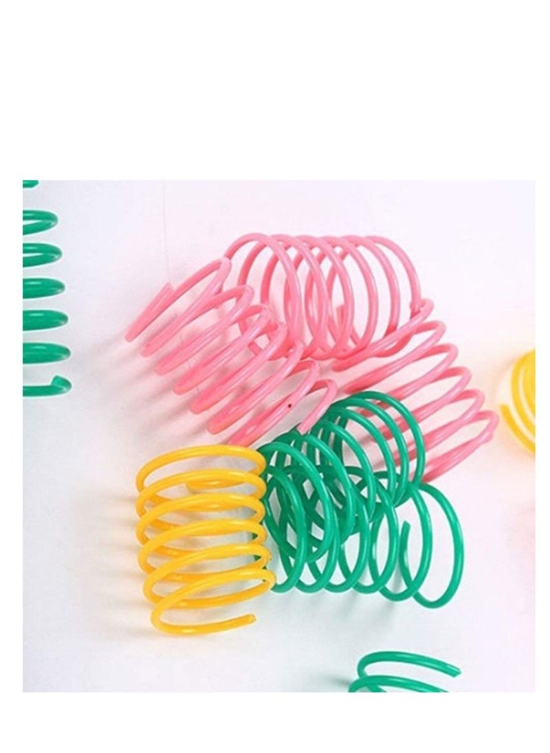 SYOSI Pet Wide Plastic Colorful Springs Cat Toys for Cat Kitten Pets (Random Color) (10pcs)  - Image 5