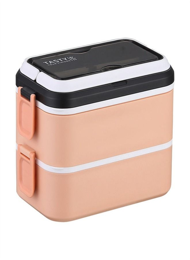 Loquat Double-Layer 304 Stainless Steel Lunch Box Pink 
