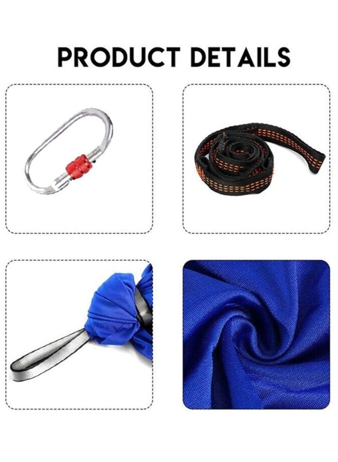 Indoor hammock swing therapy swing, suitable for children with special needs such as autism, ADHD, SPD, etc., with hardware hammock sensory integration (color: royal blue, size: 150CM/59 inches) - Image 3