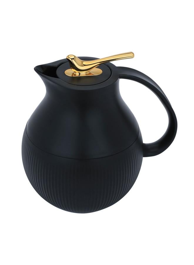 رويال 6 ترمس زجاجي سعة 950 مل جسم بلاستيكي أسود - Image 2