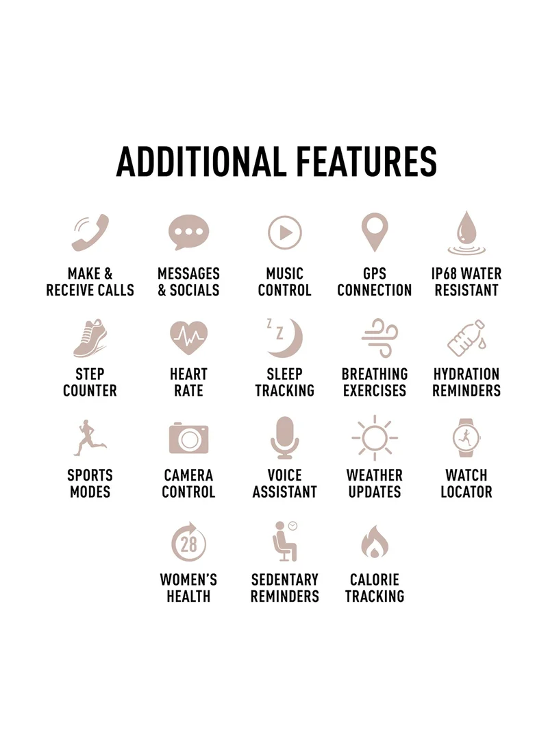 REFLEX ACTIVE Reflex Active Spectra S 300 Lite AMOLED Smart Aluminium Mink Strap Calling Watch